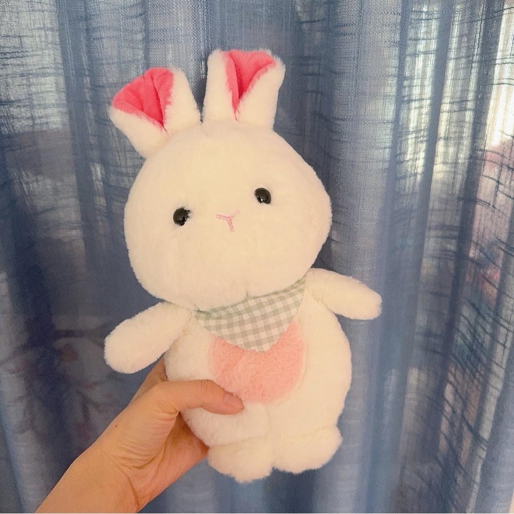 White and Pink Plush Bunny Toy